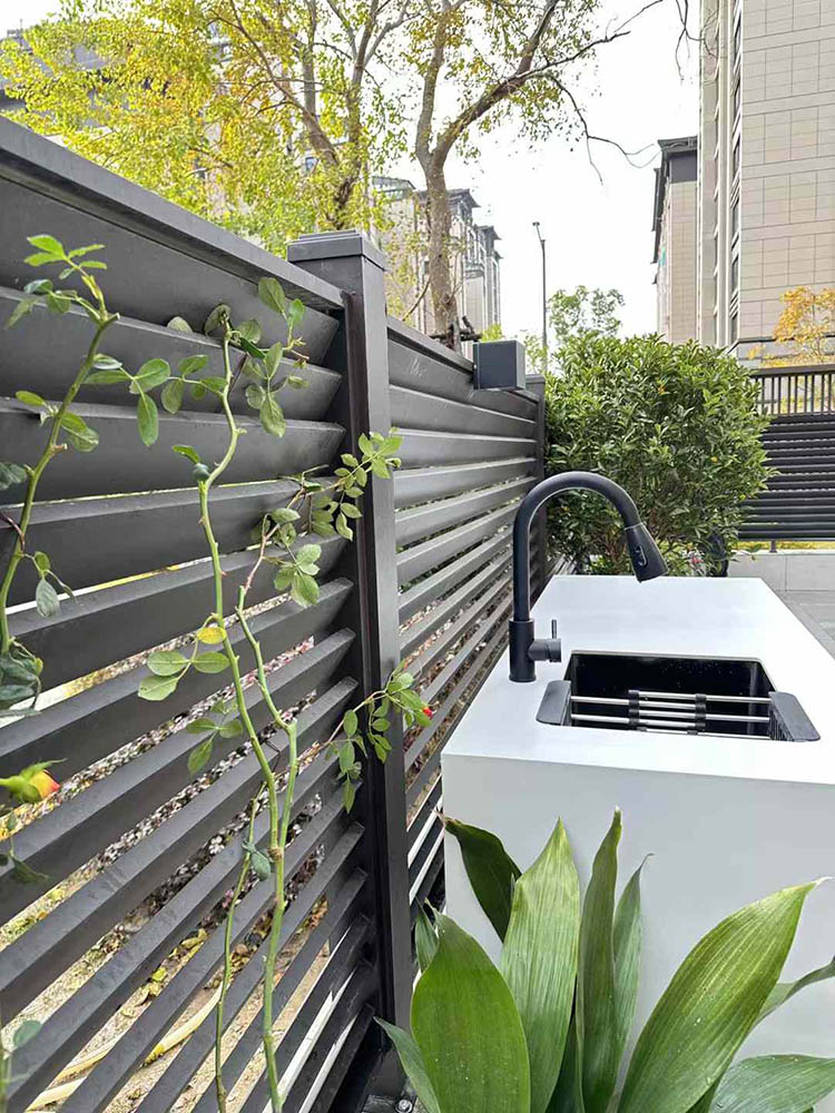 Courtyard tables and chairs on the first floor of the real estate